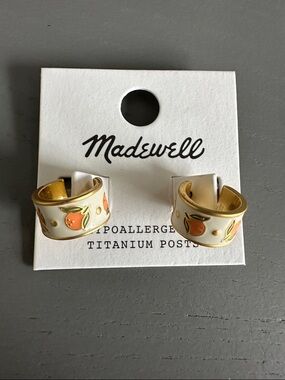 Madewell Peach Hoop Earrings